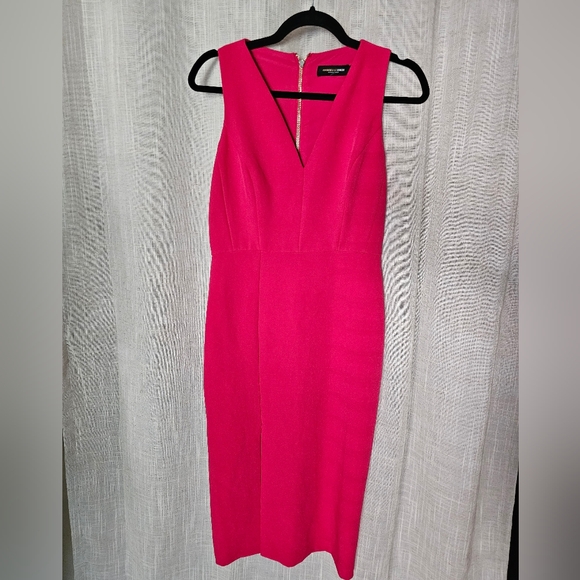 Gabrielle union pink split dress 2 New York company pink midi work date - Picture 3 of 6